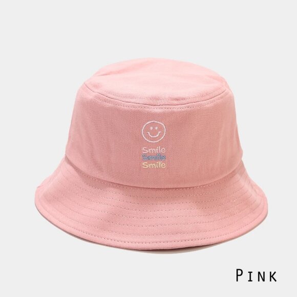 NEW Smiley Face Smile Embroidered 100% Cotton Fisherman Sun Beach Y2K Bucket Hat - Picture 4 of 13